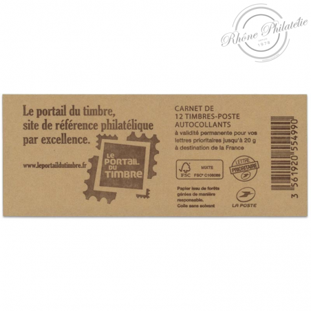 CARNET FRANCE 851-C5 DE 12 TIMBRES 20g POUR AFFRANCHIR MARIANNE ROUGE DE CIAPPA