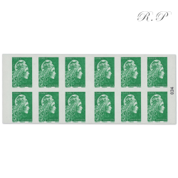 CARNET FRANCE 1598-C9 DE 12 TIMBRES POUR AFFRANCHIR MARIANNE VERTE D'YSEULT