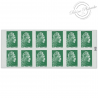 CARNET FRANCE 1598A-C2 DE 12 TIMBRES POUR AFFRANCHIR MARIANNE VERTE D'YSEULT