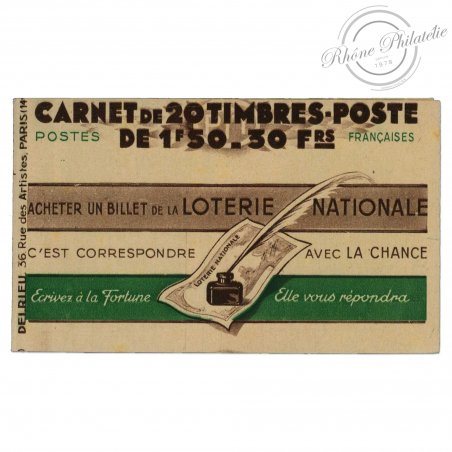 CARNET ANCIEN N°517-C2 SECOURS NATIONAL 20 TIMBRES NEUFS-1930