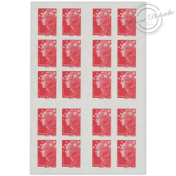 CARNET FRANCE 4197-C25 DE 20 TIMBRES POUR AFFRANCHIR MARIANNE ROUGE DE BEAUJARD
