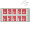 CARNET N°3419-C12 DE 10 TIMBRES MARIANNE ROUGE DU 14 JUILLET