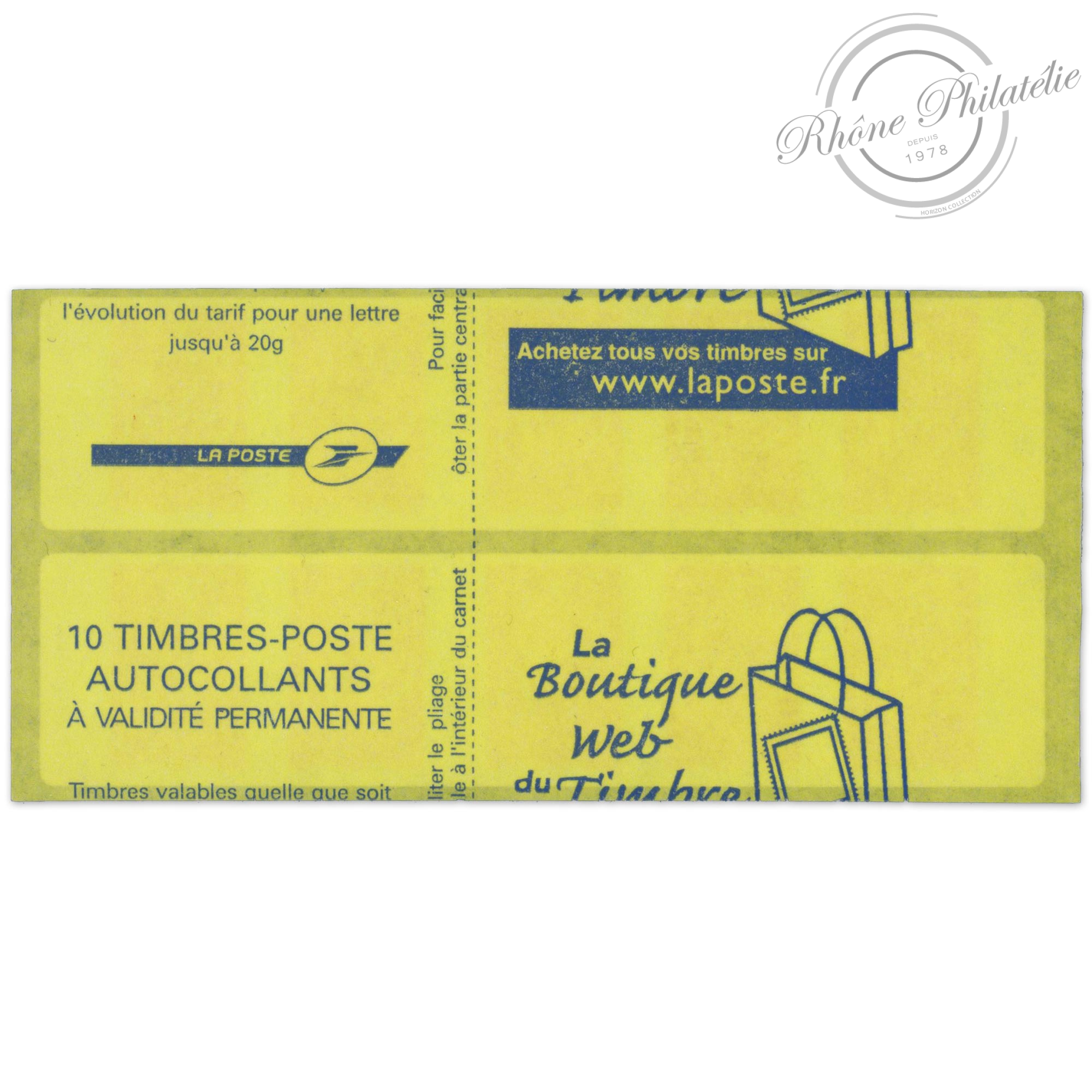 CARNET N°3744A-C2A VARIÉTÉ DÉCOUPAGE VERSO, MARIANNE ROUGE DE LAMOUCHE 10 TIMBRES