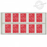 CARNET N°3744A-C2A VARIÉTÉ DÉCOUPAGE VERSO, MARIANNE ROUGE DE LAMOUCHE 10 TIMBRES