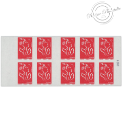 CARNET FRANCE 3744A-C1 DE 10 TIMBRES POUR AFFRANCHIR MARIANNE ROUGE DE LAMOUCHE