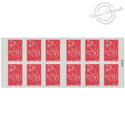 CARNET FRANCE 3744A-C12 MARIANNE ROUGE DE LAMOUCHE 12 TIMBRES POUR AFFRANCHIR
