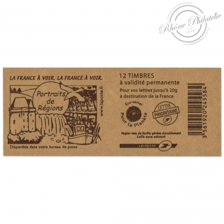 CARNET FRANCE 3744A-C6 MARIANNE ROUGE DE LAMOUCHE 12 TIMBRES POUR AFFRANCHIR