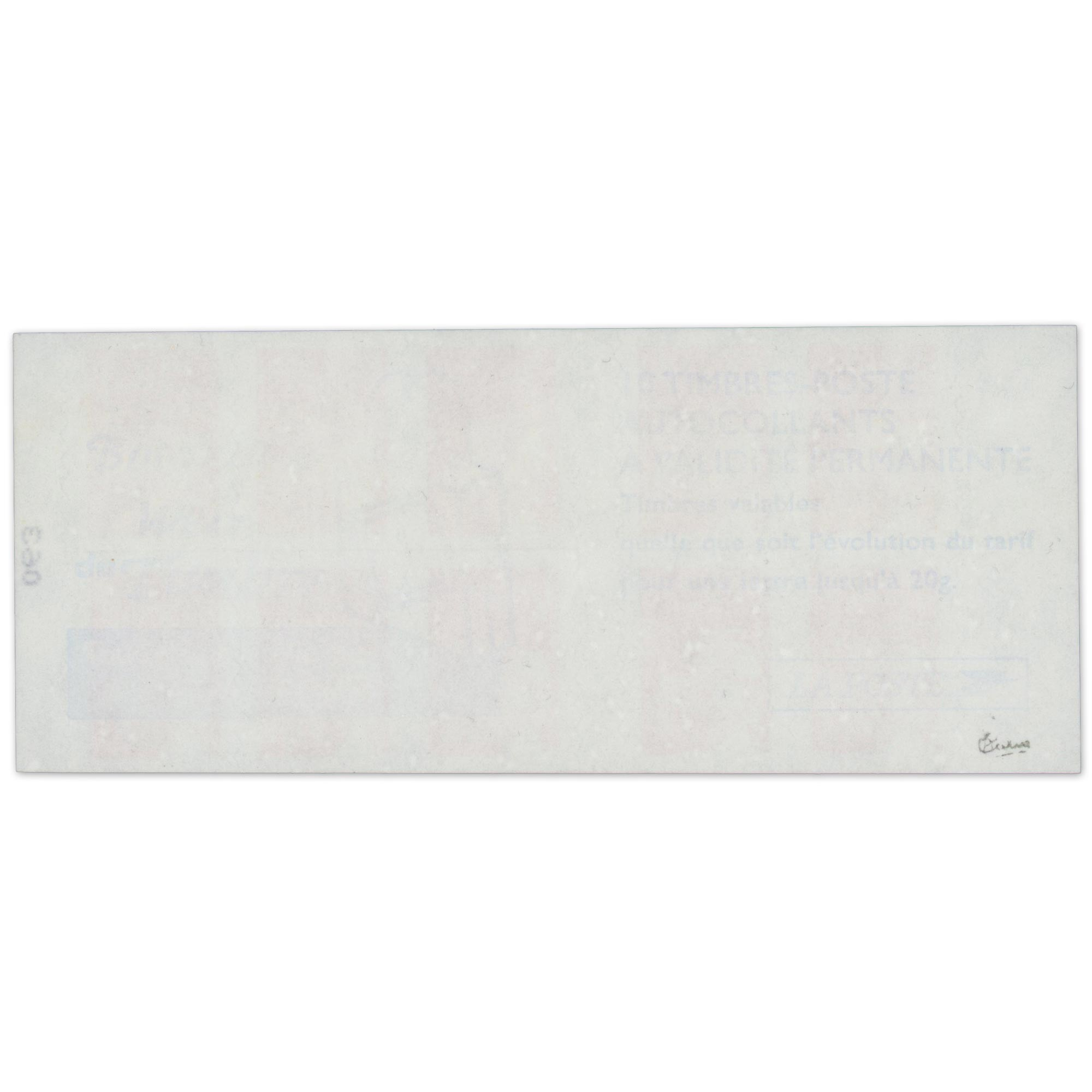 CARNET N°3419-C16c IMPRIMÉ A SEC, 10 TIMBRES MARIANNE ROUGE DU 14 JUILLET, SIGNÉ CALVES