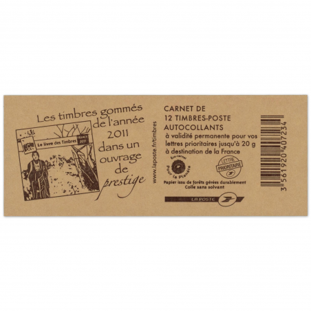 CARNET FRANCE 590-C3 DE 12 TIMBRES POUR AFFRANCHIR MARIANNE ROUGE DE BEAUJARD