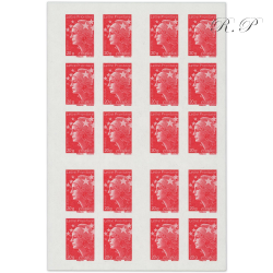 CARNET FRANCE 590-C9 DE 20 TIMBRES POUR AFFRANCHIR MARIANNE ROUGE DE BEAUJARD