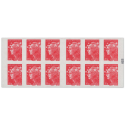 CARNET FRANCE 590-C15 DE 12 TIMBRES POUR AFFRANCHIR MARIANNE ROUGE DE BEAUJARD