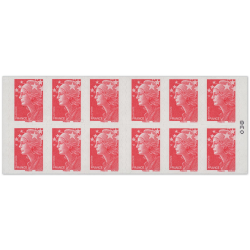 CARNET FRANCE 4197-C1 DE 12 TIMBRES POUR AFFRANCHIR MARIANNE ROUGE DE BEAUJARD