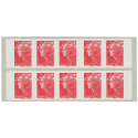 CARNET FRANCE 4197-C15 DE 10 TIMBRES POUR AFFRANCHIR MARIANNE ROUGE DE BEAUJARD