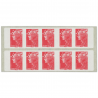 CARNET FRANCE 4197-C15 DE 10 TIMBRES POUR AFFRANCHIR MARIANNE ROUGE DE BEAUJARD