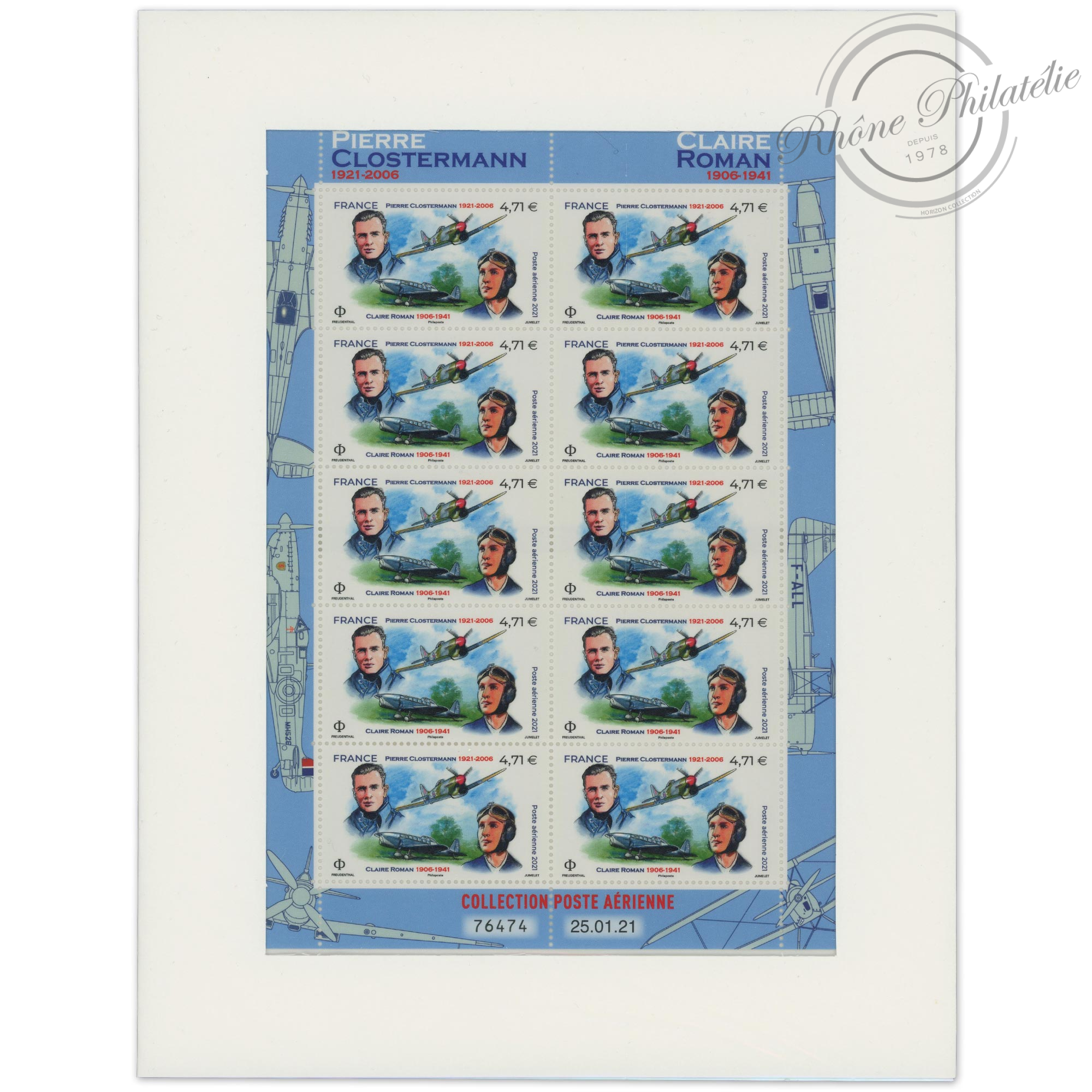 POSTE AERIENNE N°F85a ROMAN ET CLOSTERMANN, FEUILLE COLLECTOR NEUVE** - 2021