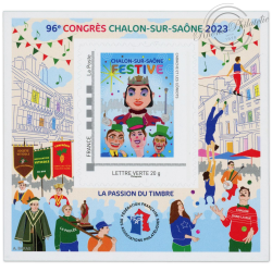 FRANCE BLOC N° 22 FFAP 2023 "96e CONGRÈS CHALON SUR SAÔNE" TIMBRE AUTOADHÉSIF
