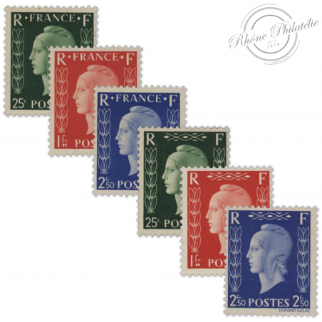 FRANCE N°701A À 701F TYPE MARIANNE DULAC, TIMBRES NEUFS - 1942