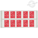 CARNET FRANCE 3744-C2 DE 10 TIMBRES POUR AFFRANCHIR MARIANNE ROUGE DE LAMOUCHE