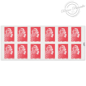 CARNET FRANCE 1599-C10 DE 12 TIMBRES POUR AFFRANCHIR MARIANNE ROUGE D\'YSEULT