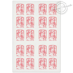 CARNET FRANCE 851-C3 DE 20 TIMBRES 20g POUR AFFRANCHIR MARIANNE ROUGE DE CIAPPA