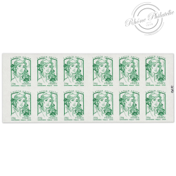 CARNET FRANCE 858-C6 DE 12 TIMBRES 20g POUR AFFRANCHIR MARIANNE VERTE DE CIAPPA