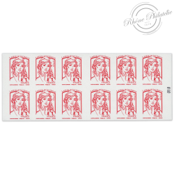 CARNET FRANCE 1214-C9 DE 12 TIMBRES POUR AFFRANCHIR MARIANNE ROUGE DE CIAPPA