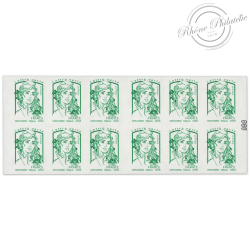 CARNET FRANCE 1215-C12 DE 12 TIMBRES 20g POUR AFFRANCHIR MARIANNE VERTE DE CIAPPA
