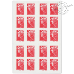 CARNET FRANCE 4197-C2 DE 20 TIMBRES POUR AFFRANCHIR MARIANNE ROUGE DE BEAUJARD