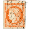 FRANCE N°5 TYPE CÉRÈS 40c. ORANGE, SUPERBE TIMBRE OBLITÉRÉ SIGNÉ BRUN - 1850