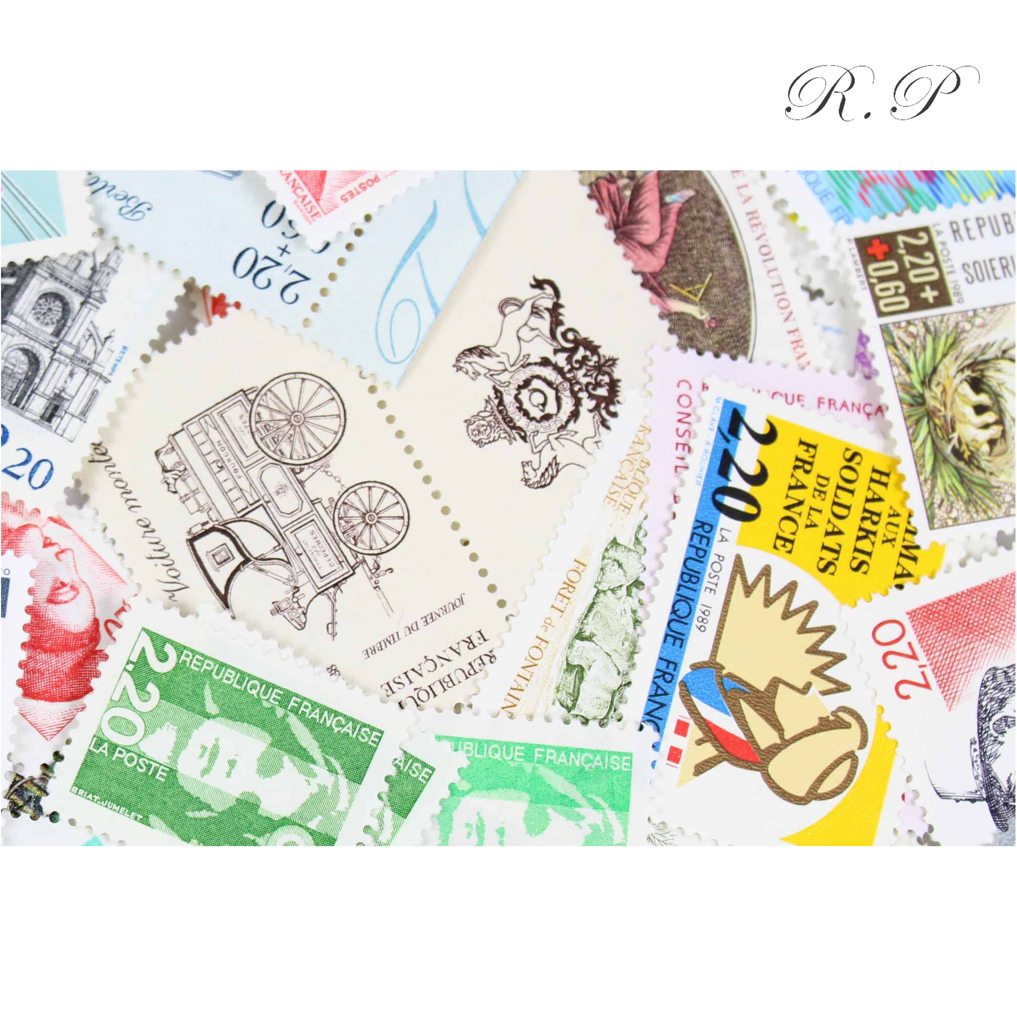 LOT DE 100 TIMBRES FRANCE NEUFS AFFRANCHISSEMENT 2,20 FRANCS, SOUS FACIALE