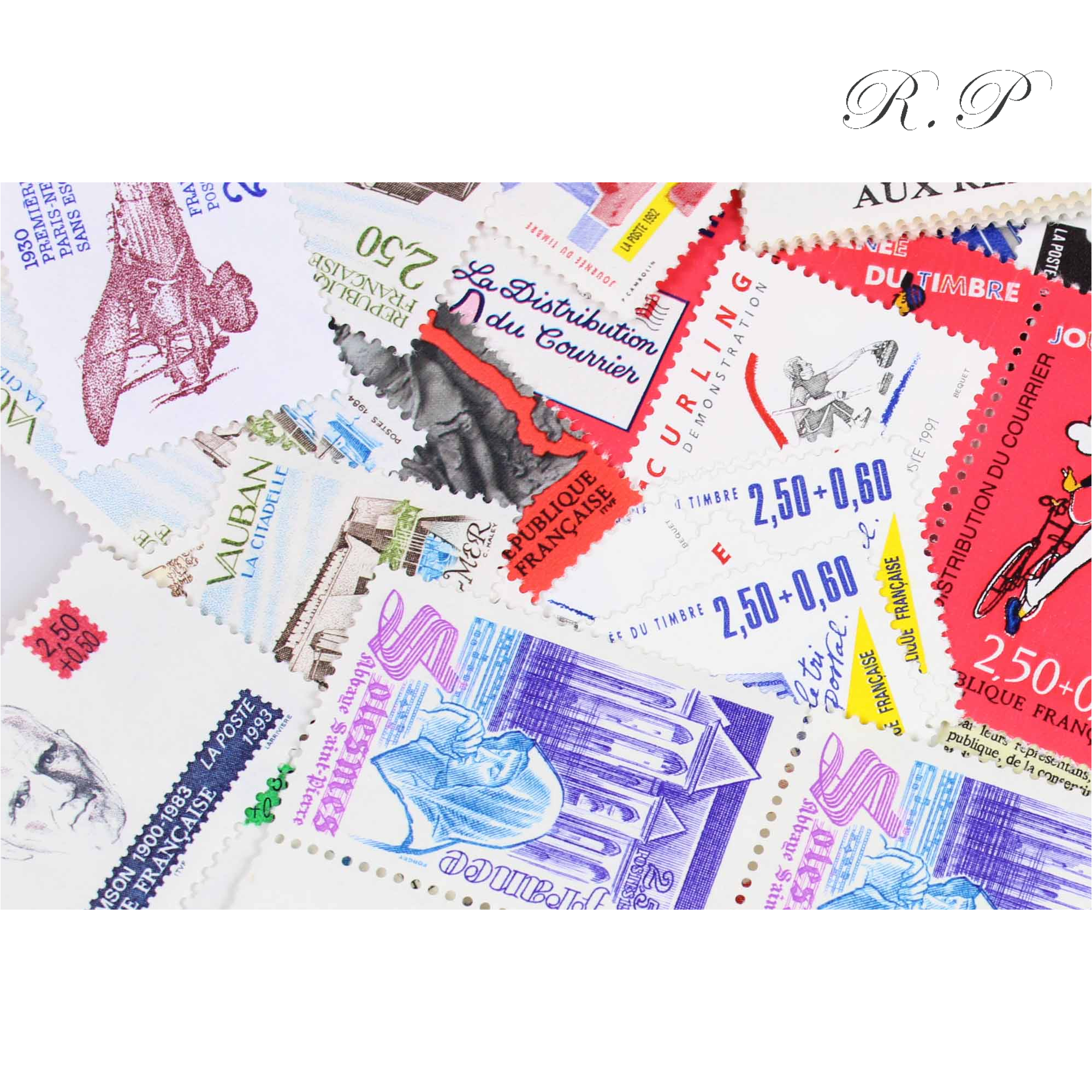 LOT DE 100 TIMBRES FRANCE NEUFS AFFRANCHISSEMENT 2,50 FRANCS, SOUS FACIALE