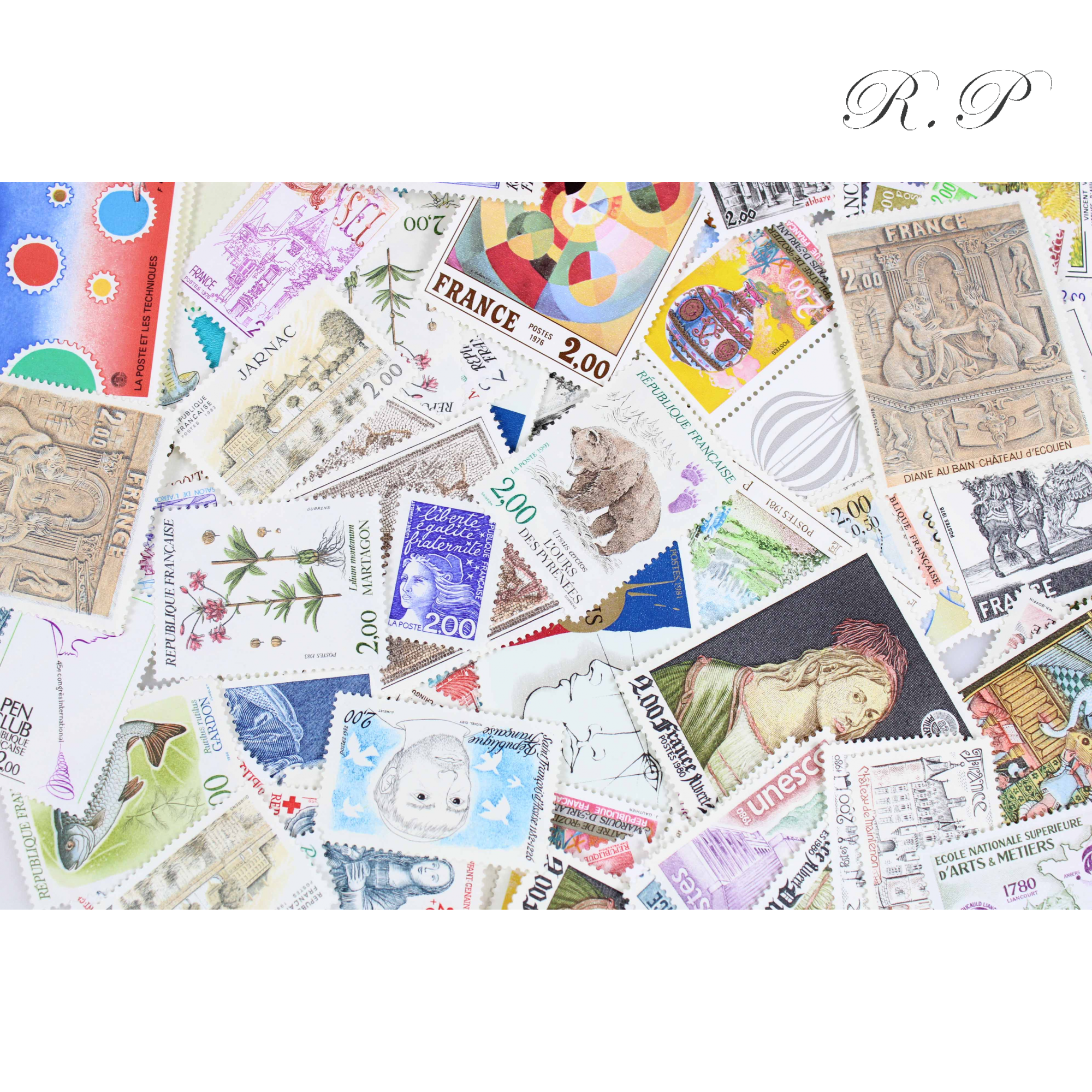 LOT DE 100 TIMBRES FRANCE NEUFS AFFRANCHISSEMENT 2 FRANCS, SOUS FACIALE