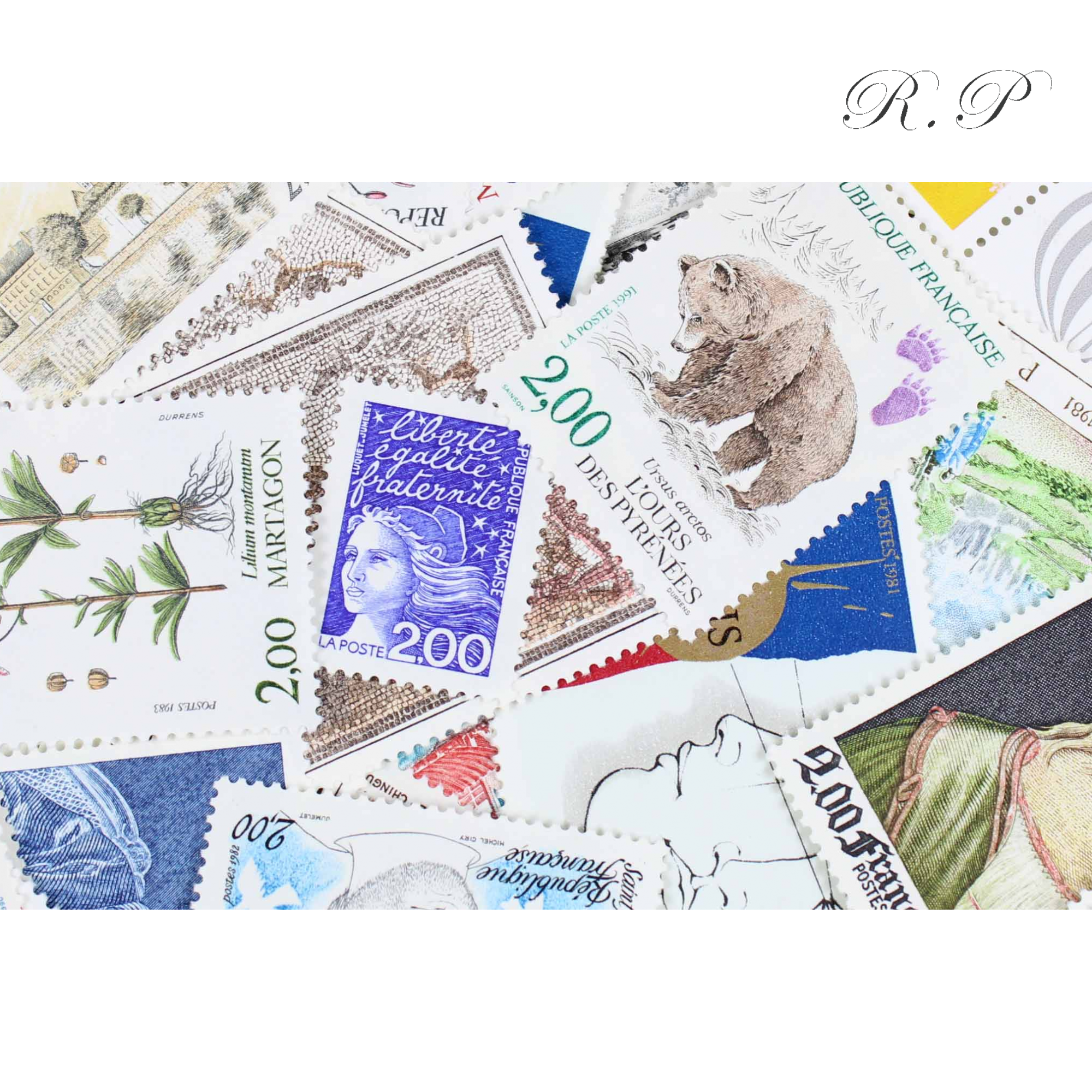 LOT DE 100 TIMBRES FRANCE NEUFS AFFRANCHISSEMENT 2 FRANCS, SOUS FACIALE