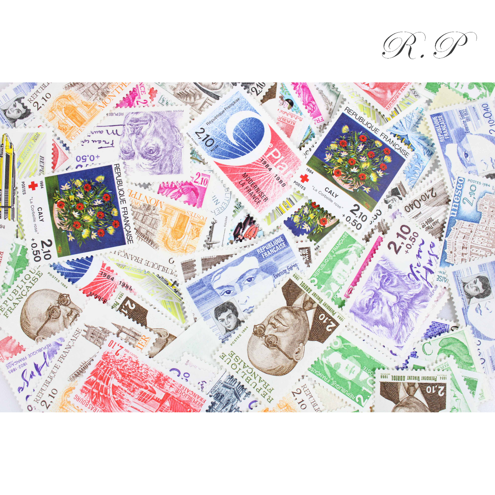 LOT DE 100 TIMBRES FRANCE NEUFS AFFRANCHISSEMENT 2,10 FRANCS, SOUS FACIALE