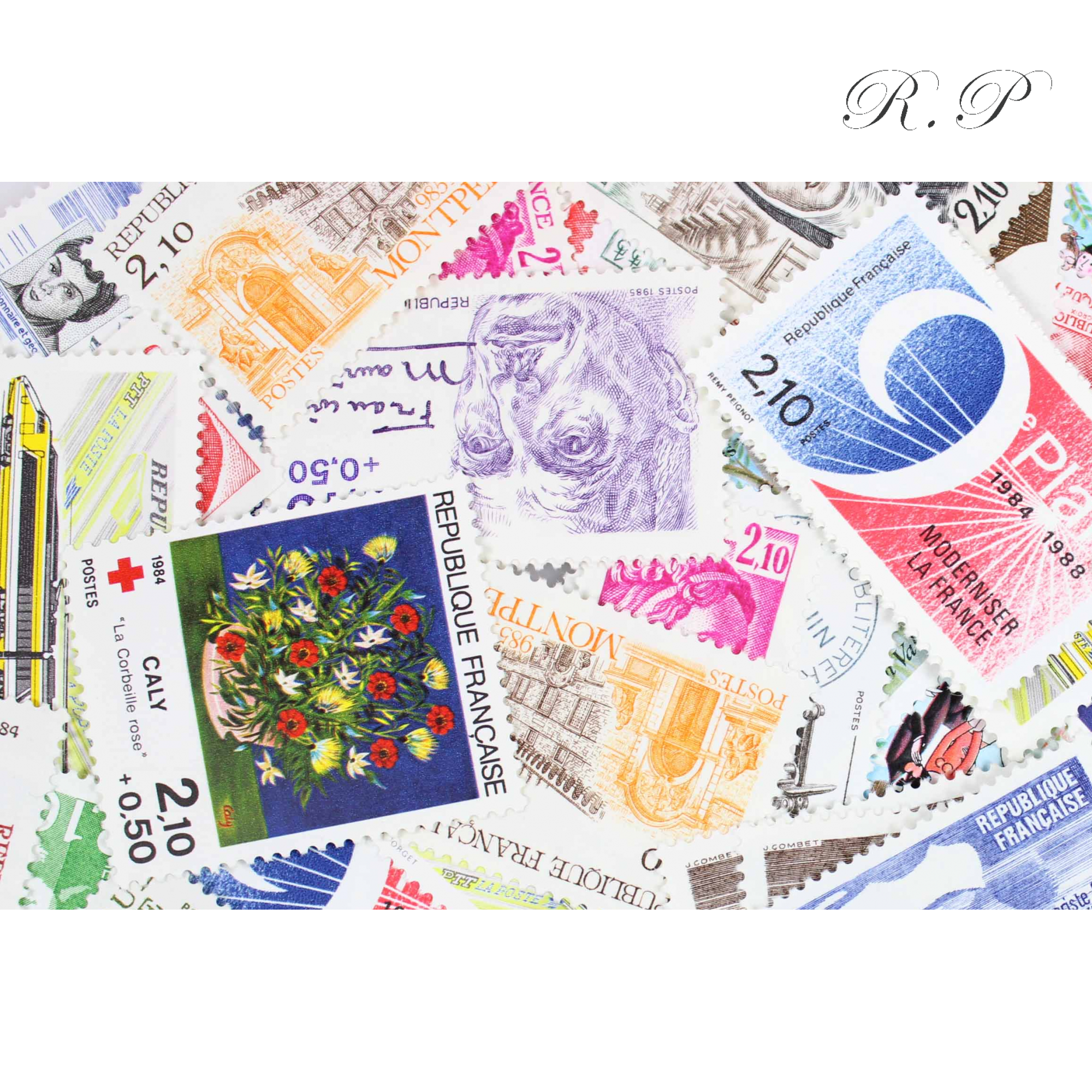 LOT DE 100 TIMBRES FRANCE NEUFS AFFRANCHISSEMENT 2,10 FRANCS, SOUS FACIALE