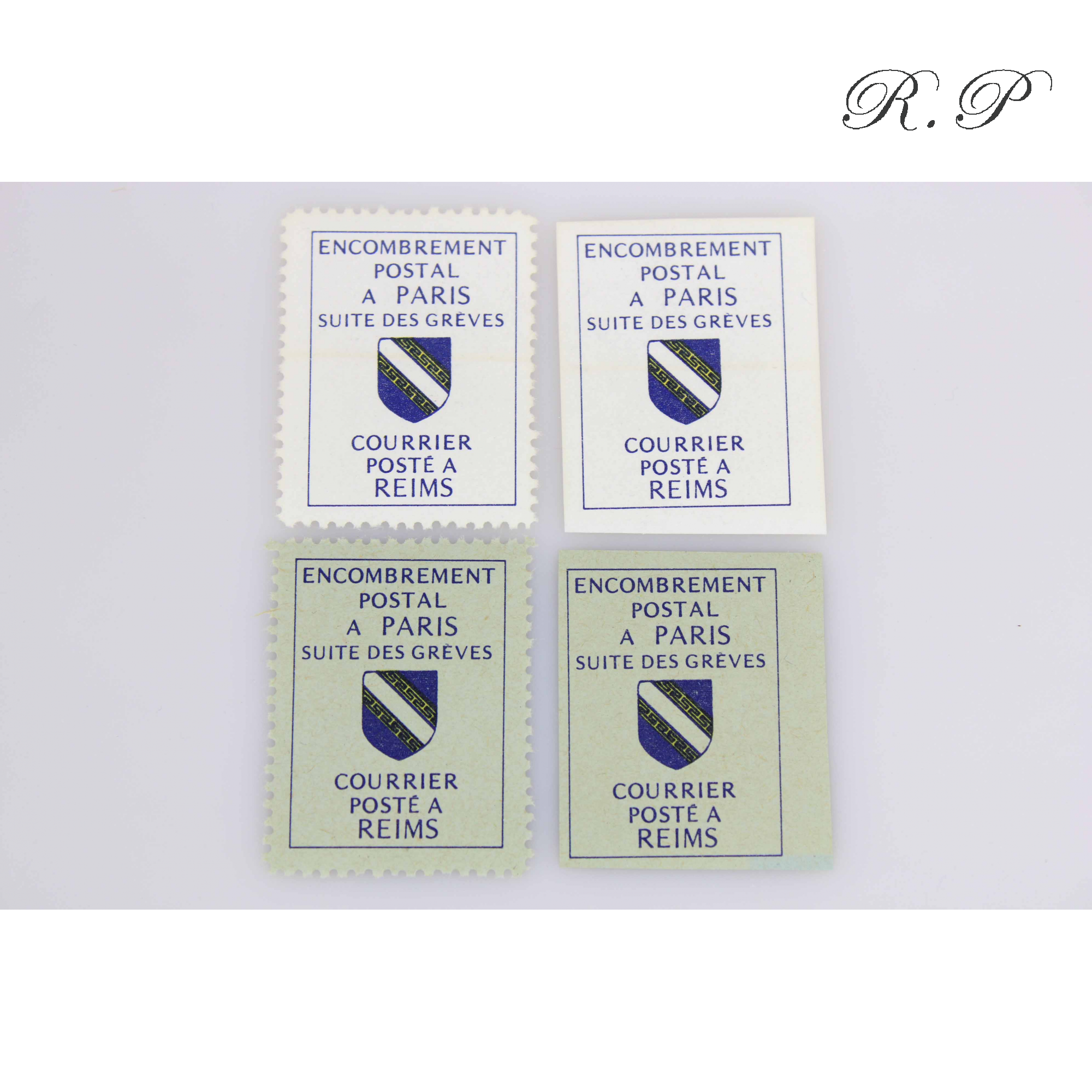 Timbres Encombrement postal à Paris - Suite des Grèves - Posté à Reims, neufs**
