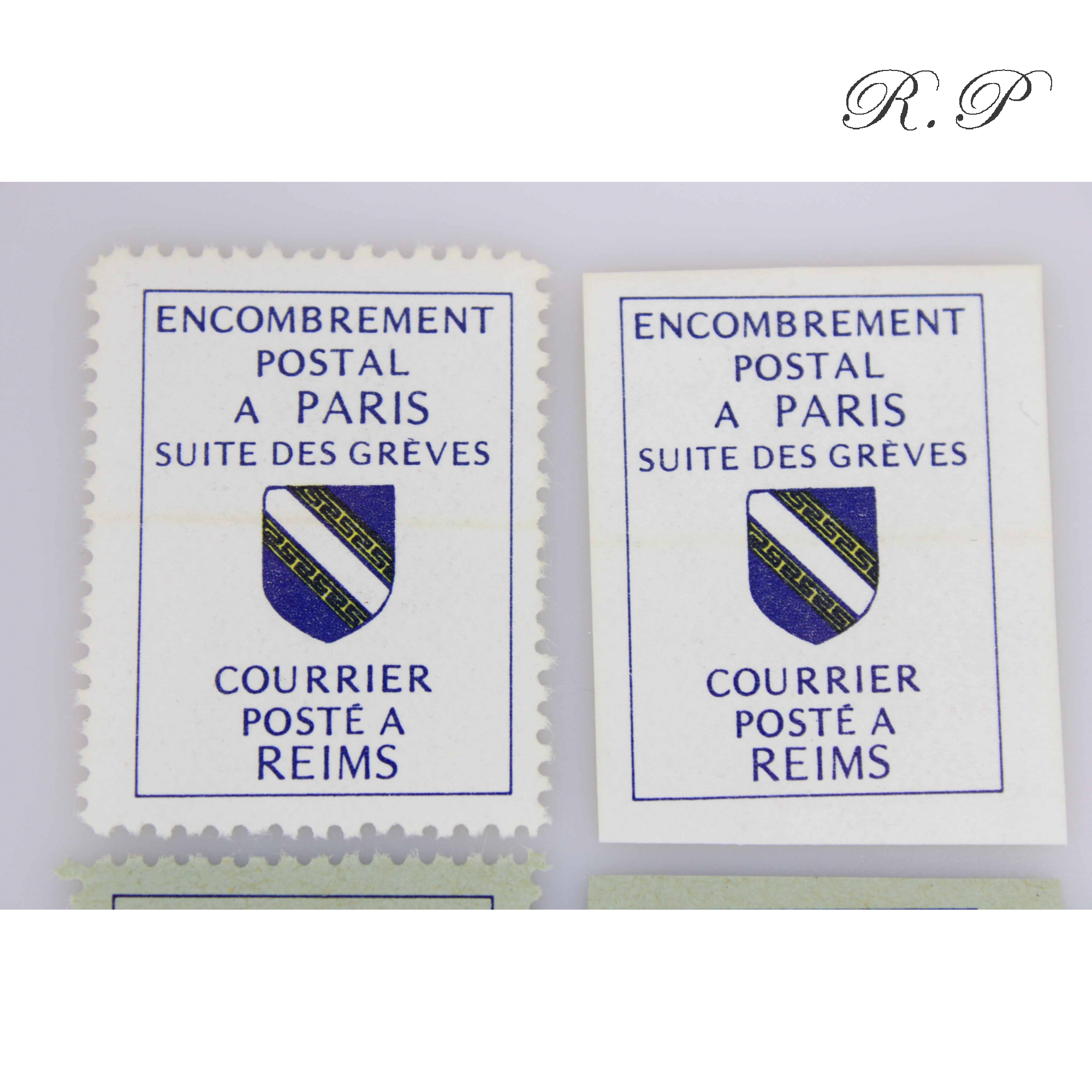 Timbres Encombrement postal à Paris - Suite des Grèves - Posté à Reims, neufs**