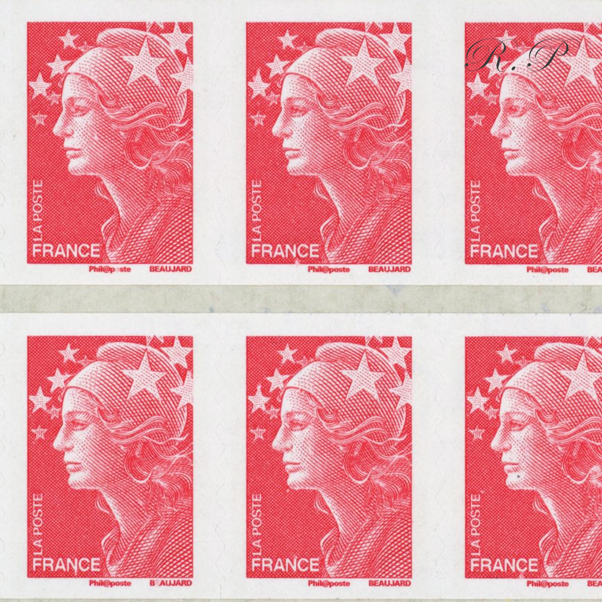 CARNET FRANCE 4197-C9 DE 10 TIMBRES POUR AFFRANCHIR MARIANNE ROUGE DE BEAUJARD