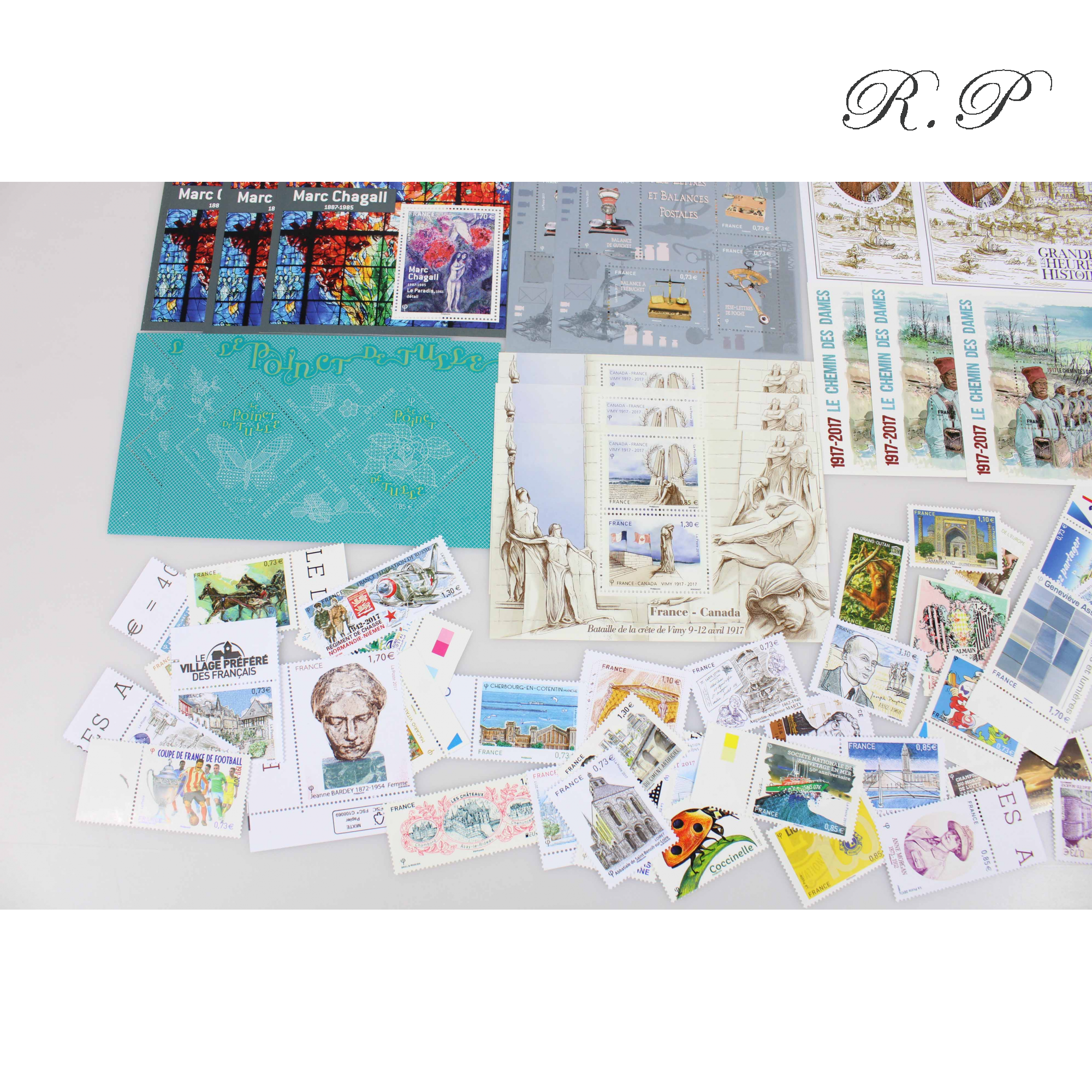 FRANCE ANNÉE 2017 TIMBRES NEUFS LOT IMPORTANT, FACIALE 147 EUROS