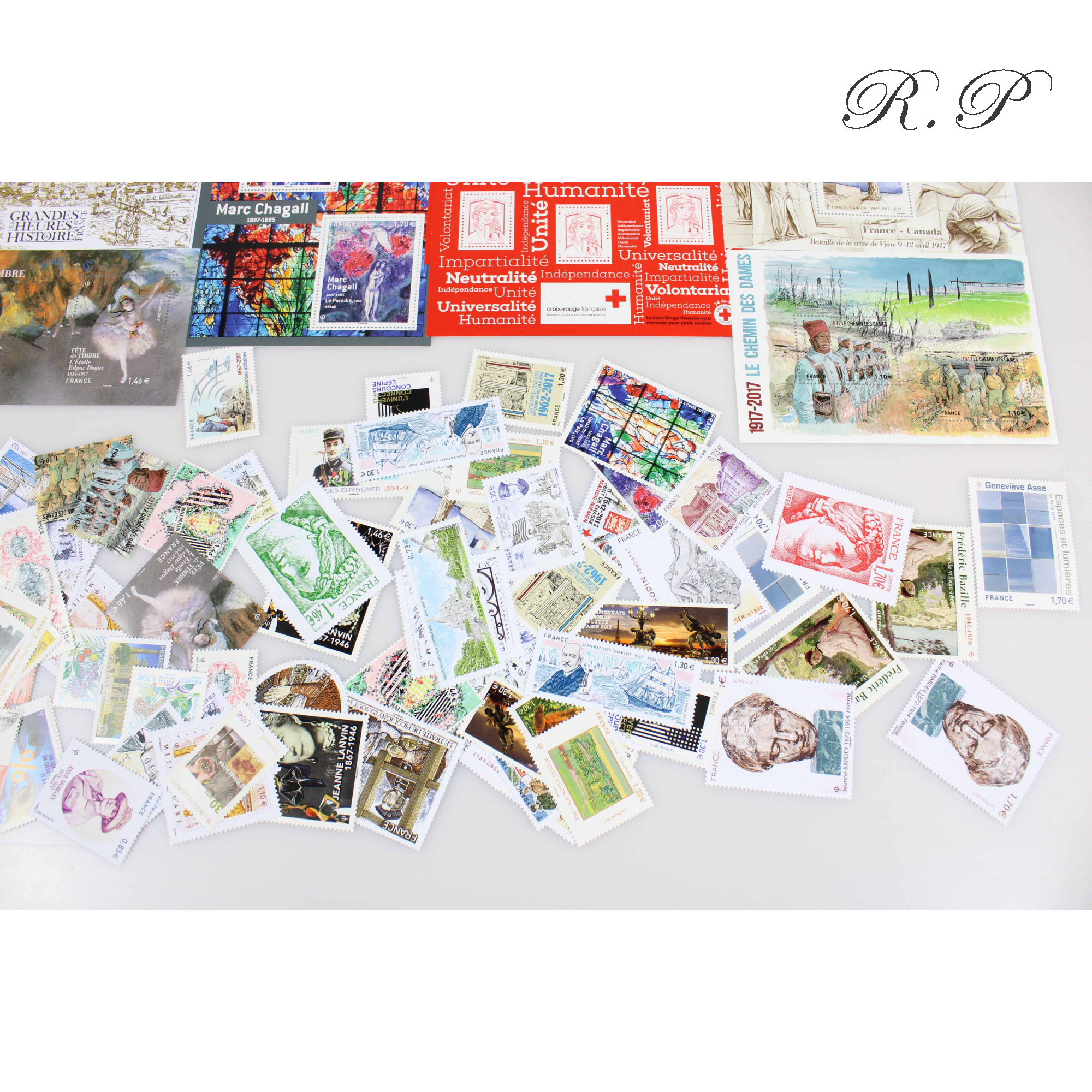 FRANCE ANNÉE 2017 TIMBRES NEUFS LOT IMPORTANT, FACIALE 180 EUROS