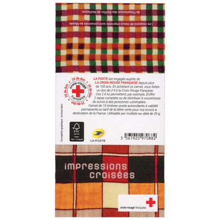 CARNET FRANCE BC2123 DE TIMBRES CROIX-ROUGE 10 LETTRES 20g POUR AFFRANCHIR - 2022