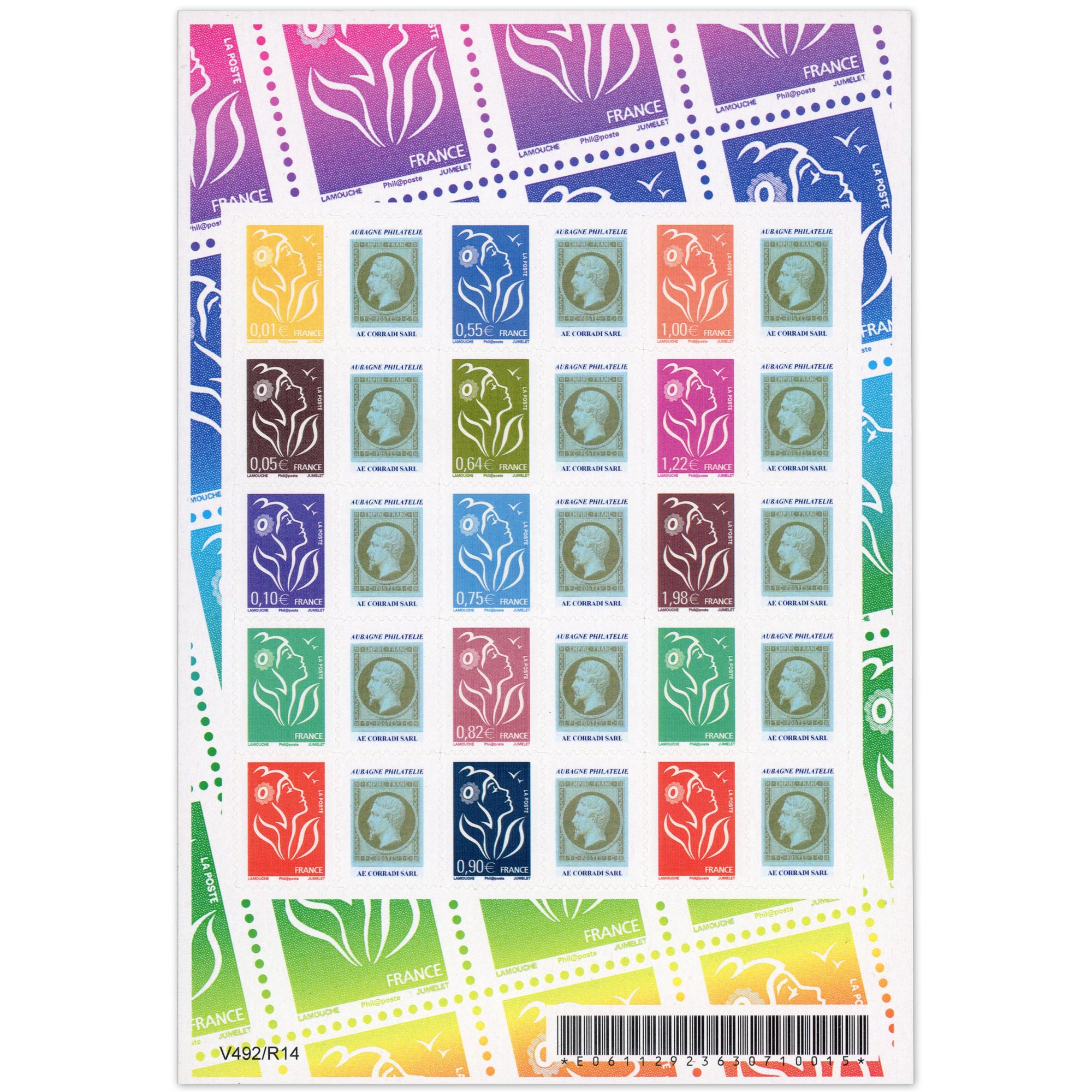 FEUILLET PERSONNALISÉ AUTOADHÉSIF F3925P, TIMBRES FRANCE DE 2006