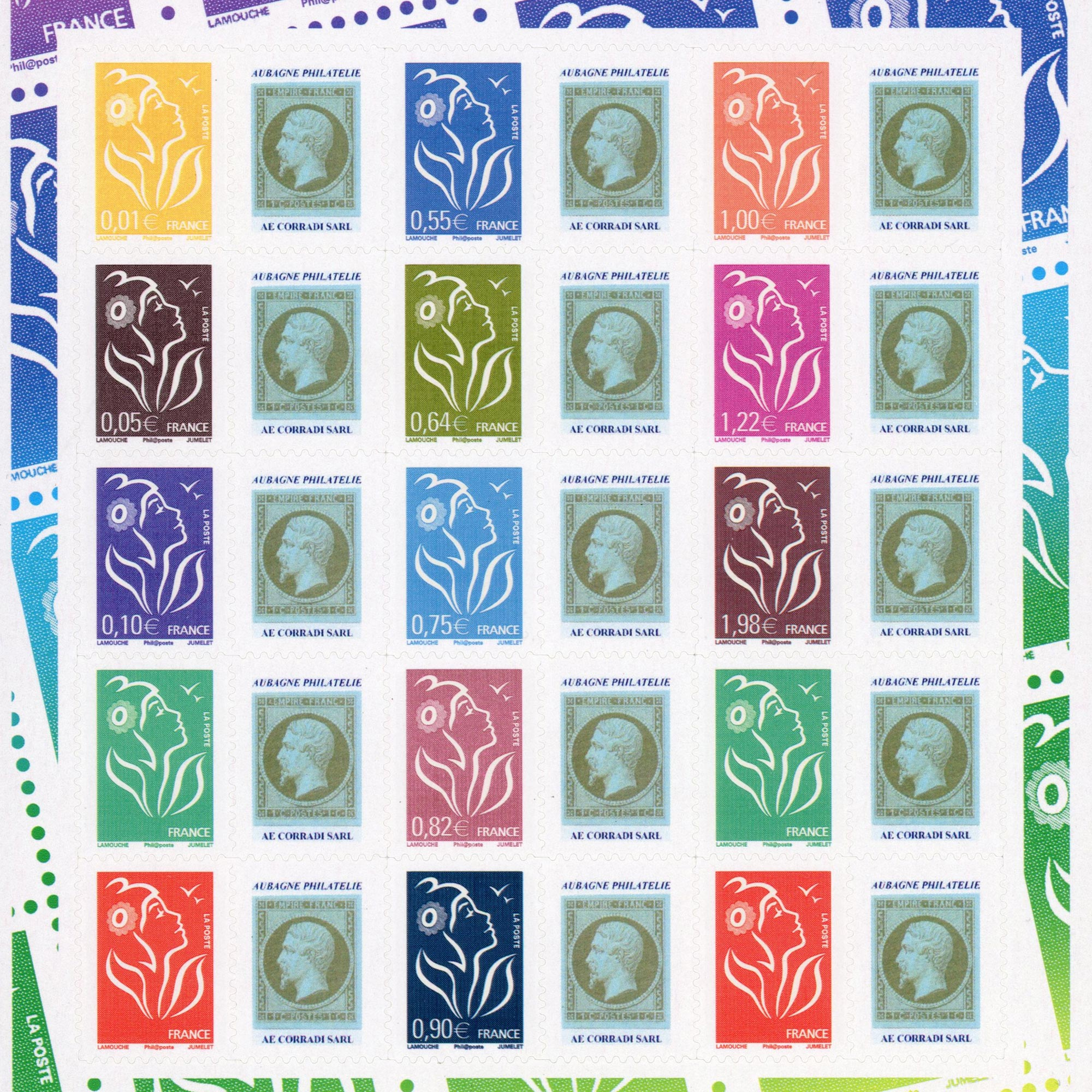 FEUILLET PERSONNALISÉ AUTOADHÉSIF F3925P, TIMBRES FRANCE DE 2006