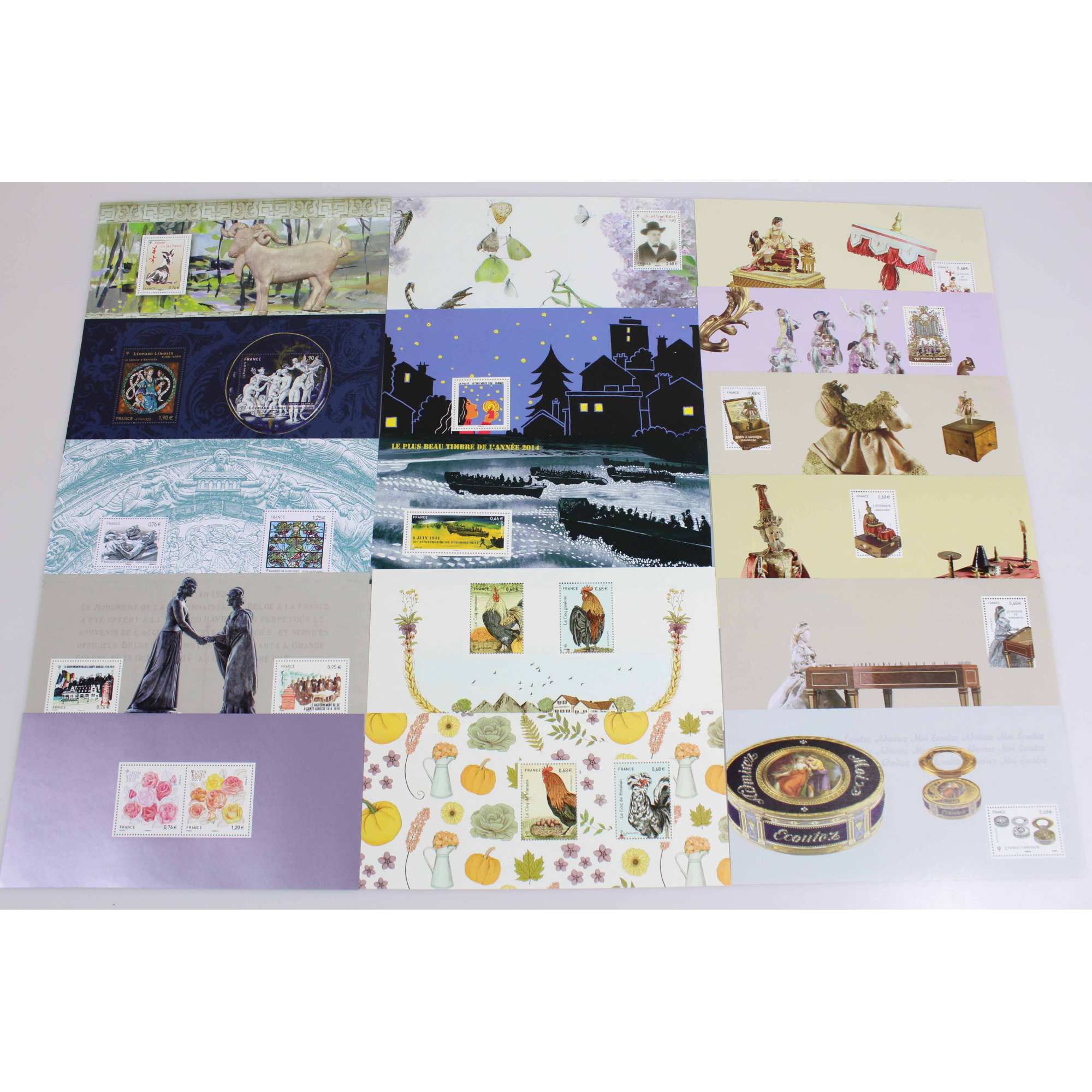 COLLECTION 2015 BLOCS SOUVENIRS FRANCE, TIMBRES NEUFS**, N°107 A 121 COMPLET