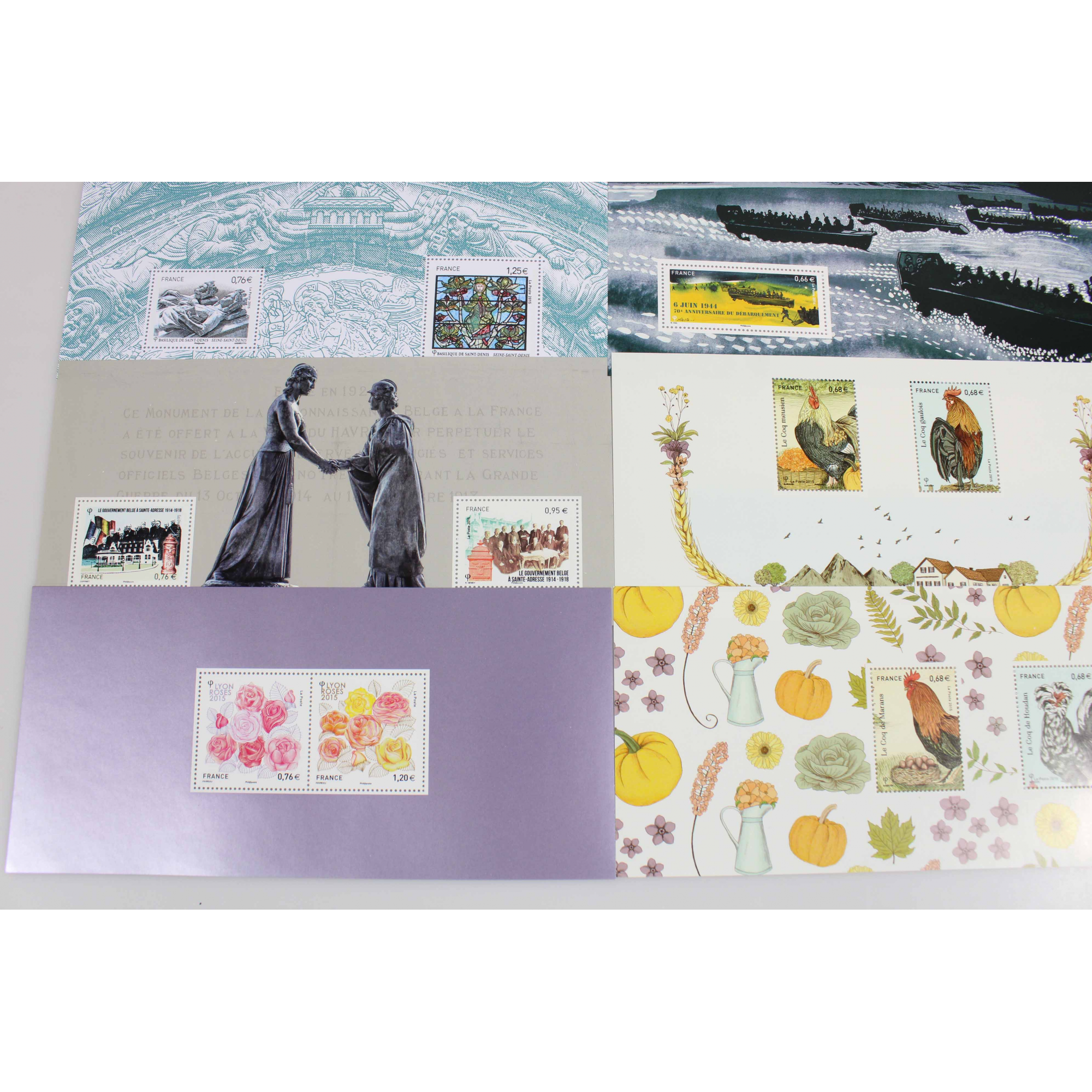 COLLECTION 2015 BLOCS SOUVENIRS FRANCE, TIMBRES NEUFS**, N°107 A 121 COMPLET