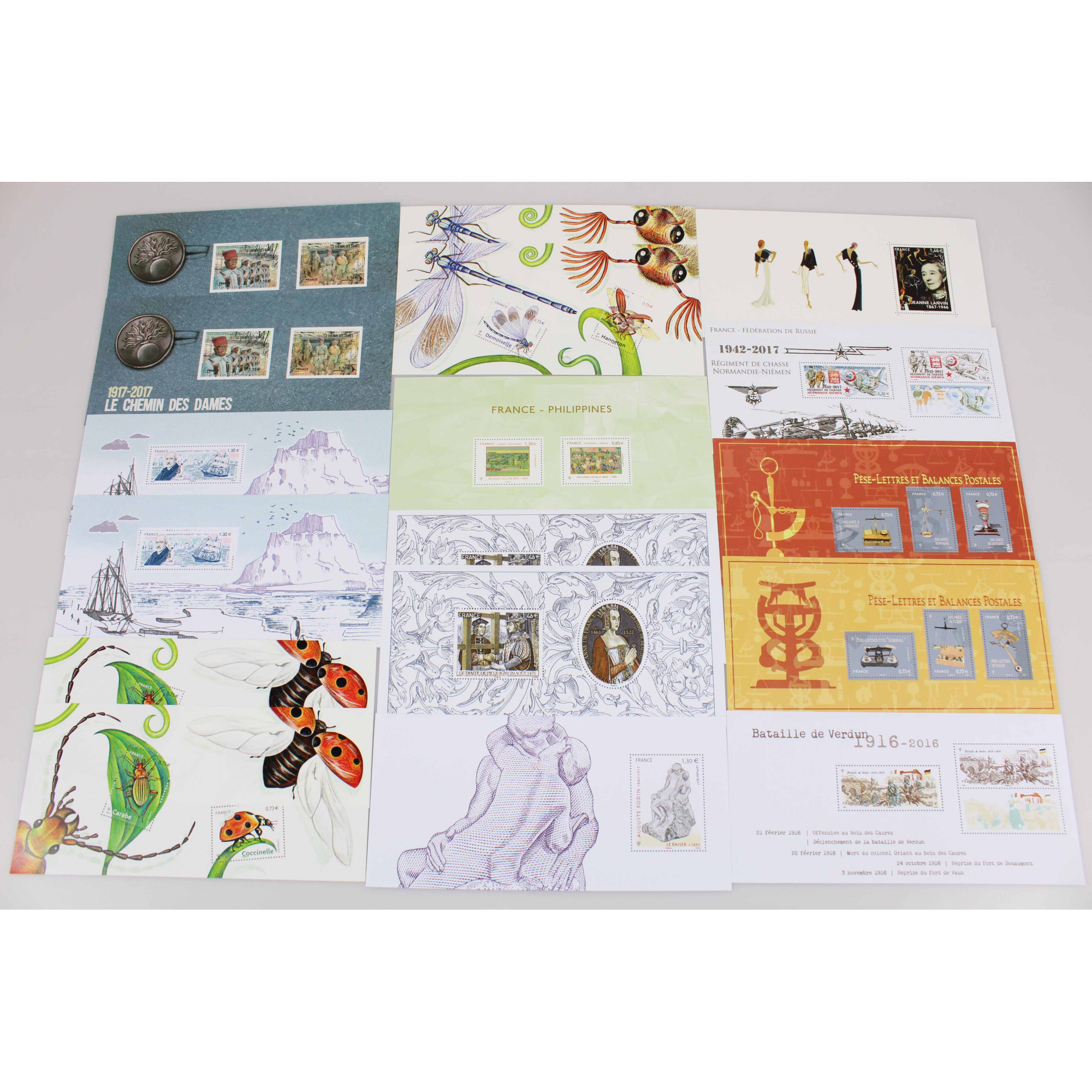 COLLECTION 2017 BLOCS SOUVENIRS FRANCE, TIMBRES NEUFS**, N°132 A 141 COMPLET