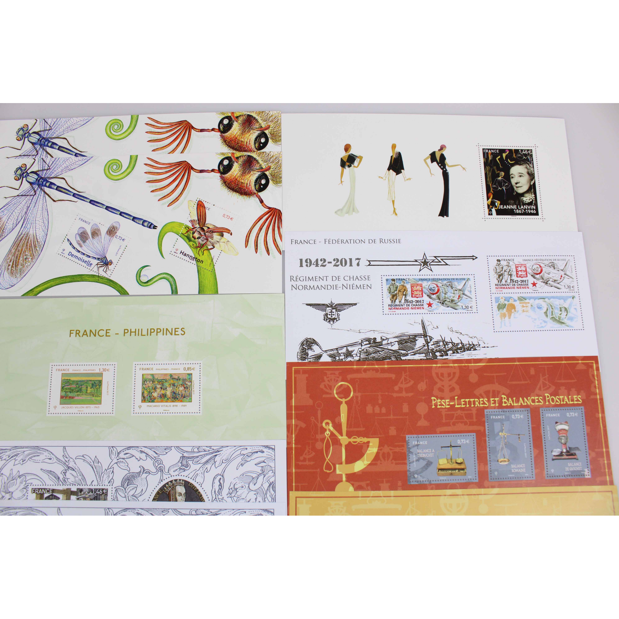 COLLECTION 2017 BLOCS SOUVENIRS FRANCE, TIMBRES NEUFS**, N°132 A 141 COMPLET