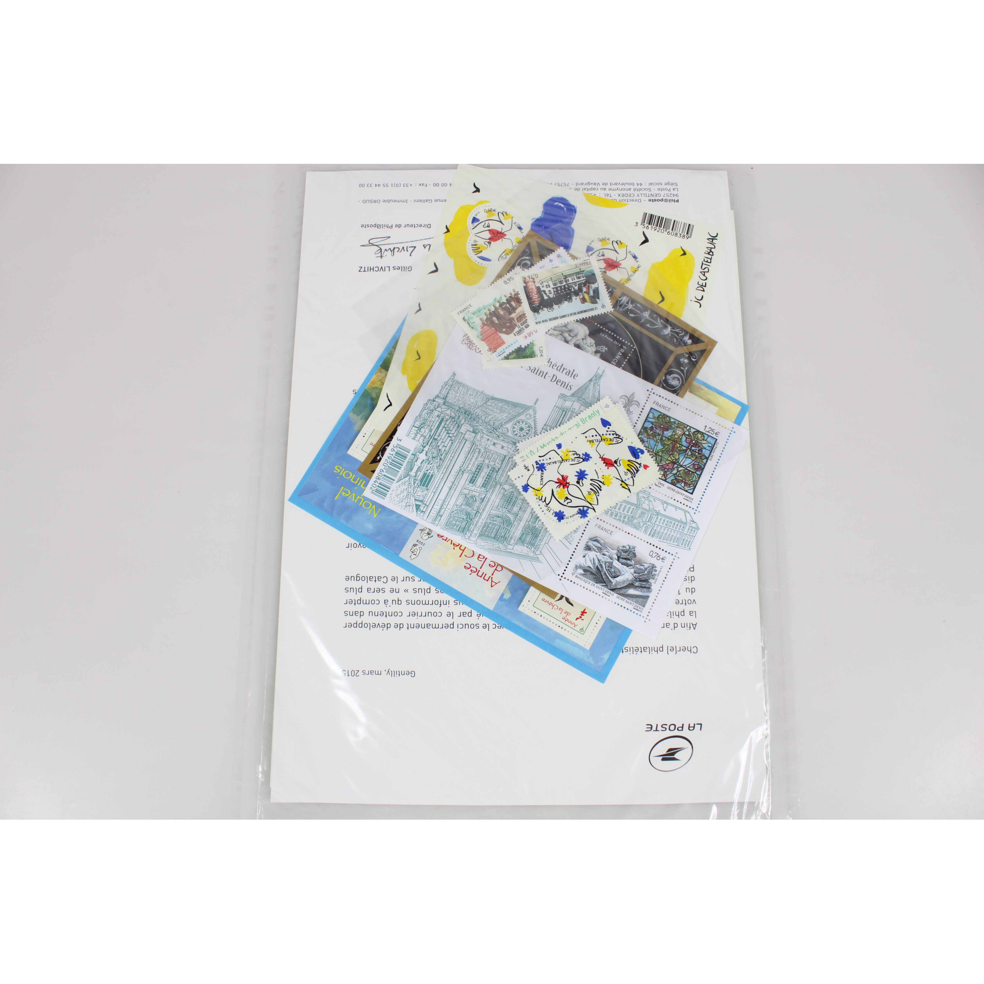 ANNÉE 2015 TIMBRES FRANCE NEUFS** DANS LES POCHETTES D'ABONNEMENT, TRIMESTRES 1/2