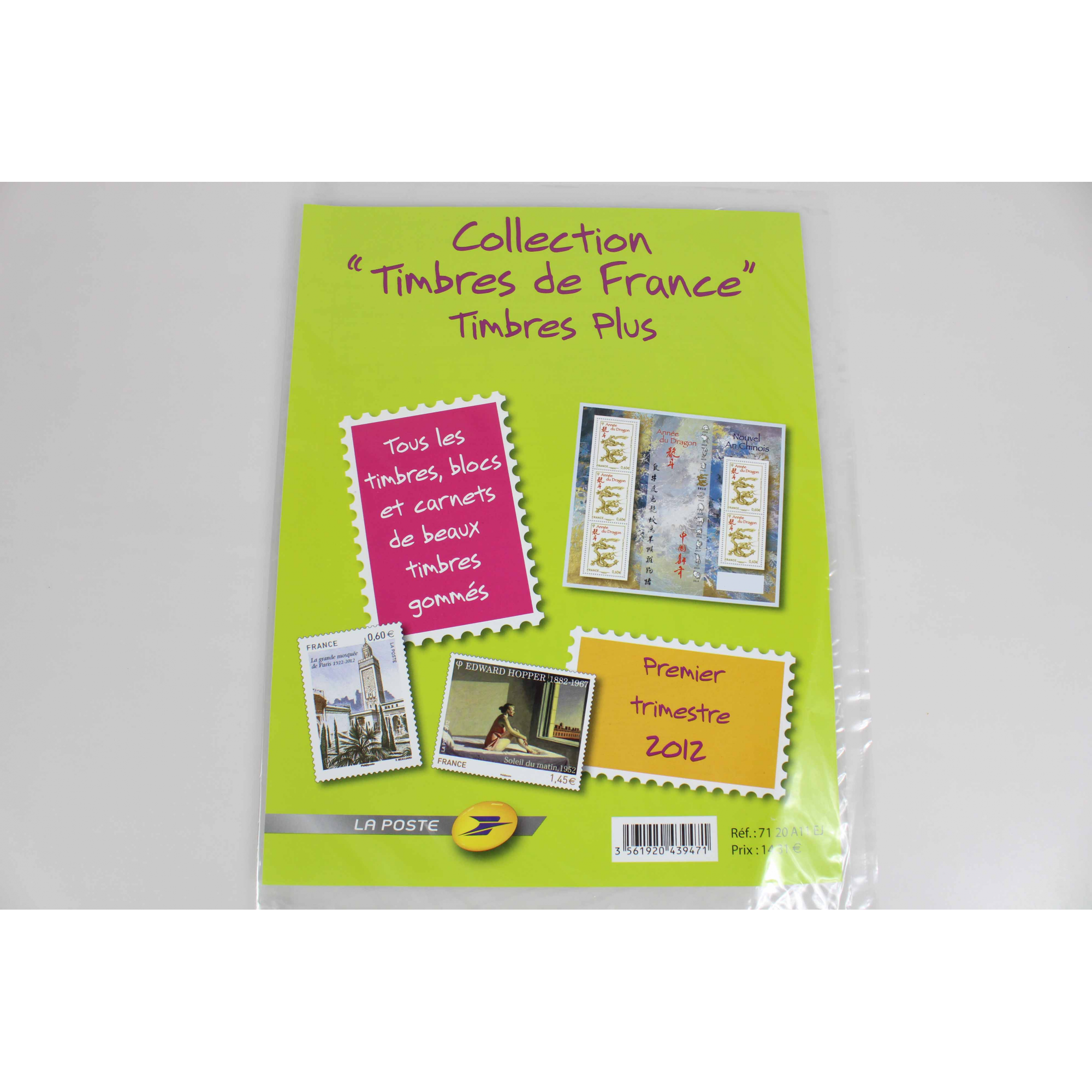 ANNÉE 2012 TIMBRES FRANCE NEUFS** DANS LES POCHETTES D'ABONNEMENT, TRIMESTRES 1 A 4