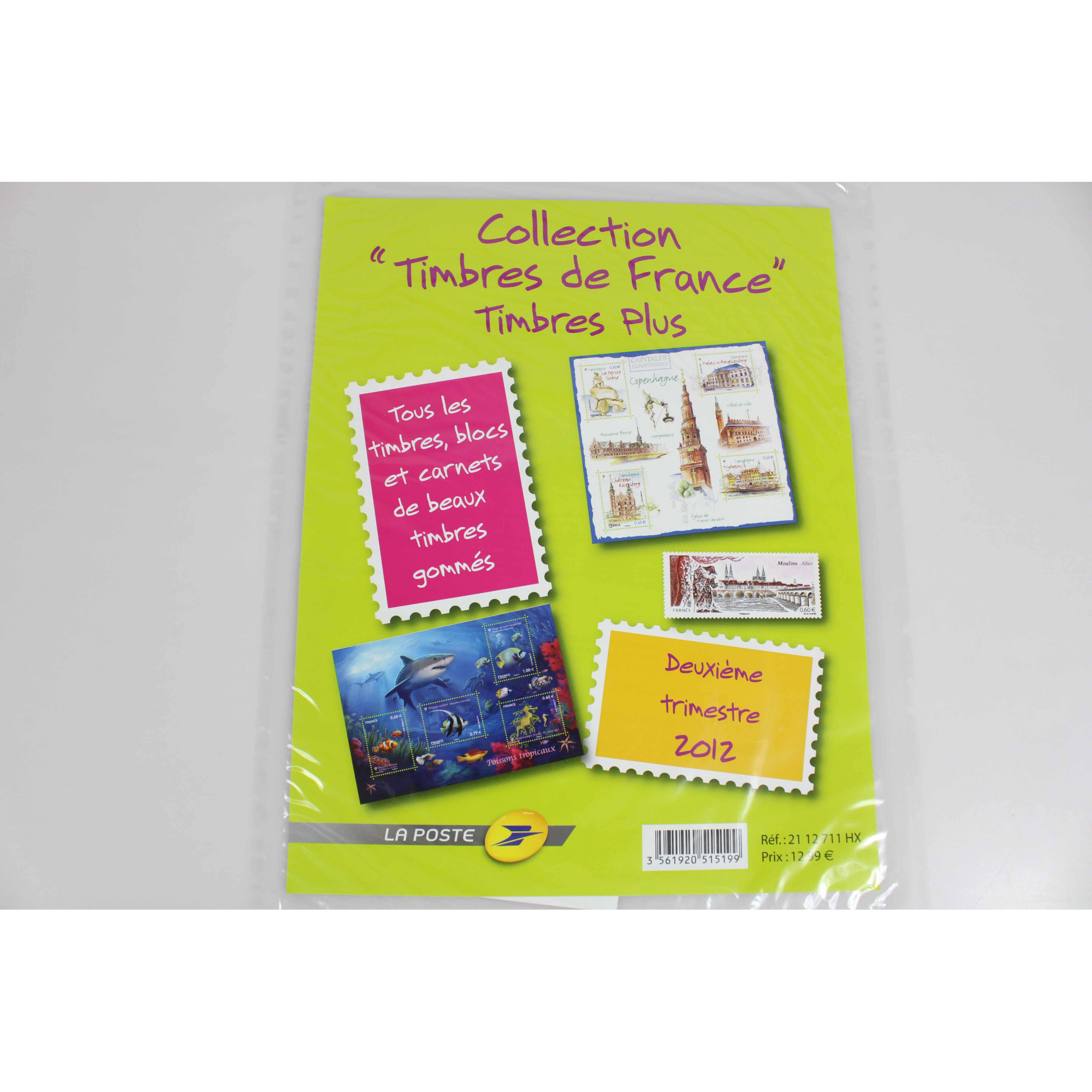 ANNÉE 2012 TIMBRES FRANCE NEUFS** DANS LES POCHETTES D'ABONNEMENT, TRIMESTRES 1 A 4